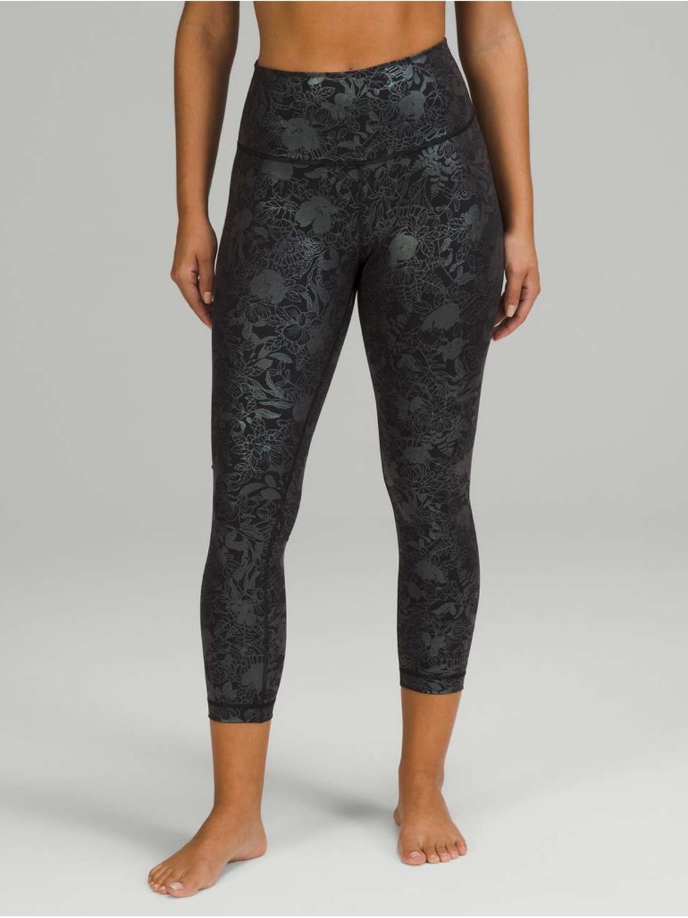 LULULEMON Wunder Under High-Rise Crop 23" *Shine Logo Flourish Iridescent Foil 4